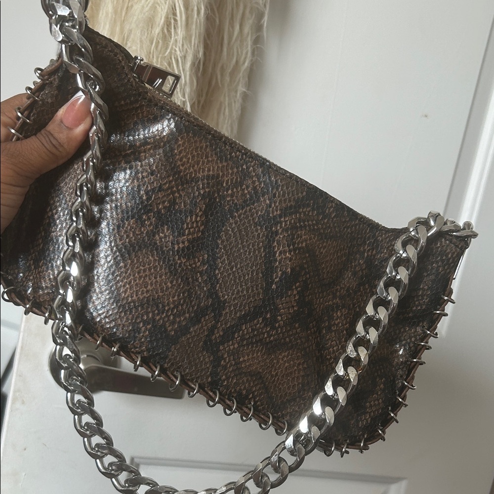 Urban Expressions Brown Snake Print Shoulder Bag